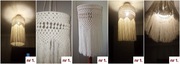 Abażur, klosz z makramy, makrama boho, własnoręczne, handmad