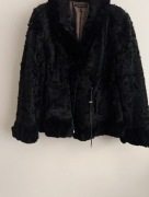 HEXELINE - Czarna kurtka z karakuł i owcy, lekkie piękne r.44