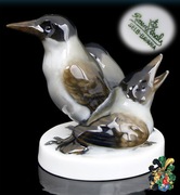 Rosenthal figurka ptak 3 Kawki sygnowana
