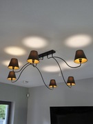 Stylowy żyrandol 6-ramienny z abażurami