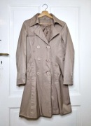 Beżowy bawełniany płaszcz trencz damski S/M