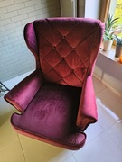 Fotel "uszak" bordowy