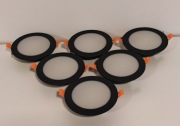 6 x czarne wpuszczane halogeny punktowe LED RGB 10 W 220V – DUSKTEC 
