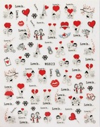 Naklejki na paznokcie Walentynki / Miłość / Love duży arkusz 