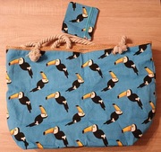 Torba plażowa na suwak w tukany.