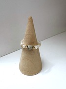 Pierścionek handmade z cytrynem i jaspisem dalmatyńskim