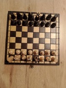 Drewniane szachy - Retro, w bardzo dobrym stanie 