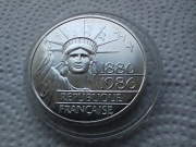 Francja 100 Fr. Statua Wolności 1986r, 30g  Ag ,900 Piedfort