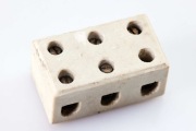 Kostka elektryczna porcelanowa potrójna retro lof puszka PRL vintage