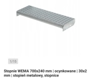 Stopień metalowy Reskrat 70 cm stalowy 150 kg