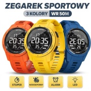 ZEGAREK SPORTOWY WECOOL WR50M STOPER ALARM LED 3 KOLORY JAPOŃSKI MECHANIZM 