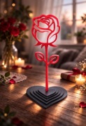 Wieczna Róża z podstawką w kształcie serca 