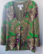 Włoski Żakiet 100% Jedwab Rozmiar L