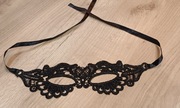 Koronkowa czarna elegancka maska na oczy karnawa