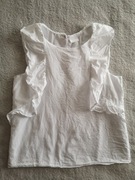 Biała elegancka bawełniana bluzka koszula falbanki F&F 146 jak nowa