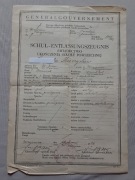 GG, świadectwo ukończenia szkoły powszechnej, Urzejowice, 1942 r. 