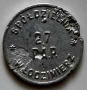 Moneta wojskowa II RP Włodzimierz 1 zł Kresy Wołyń rzadka  