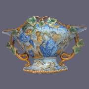 Duża Waza Majolika  Włochy XIX Żardiniera