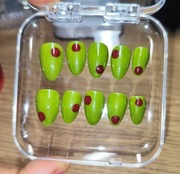 Zestaw Press On Nails Rękodzieło - Zielone oliwki. Rozmiar S