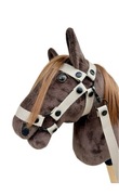 Ogłowie beżowe kantar wodze hobby horse A5 koń na kiju dodatki akcesoria