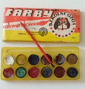 Farby akwarelowe z okresu PRL-u Pollena-Astra