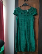 Piękna koronkowa sukienka XS Vila sukienka zielona z koronką