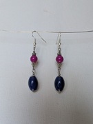 Kolczyki różowo niebieskie 