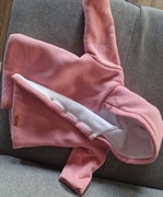 Płaszczyk + czapka ZESTAW kremowy/ różowy 68r