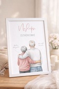 PERSONALIZOWANA RAMKA DLA BABCI I DZIADKA A5 