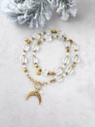 Kryształ górski, hematyt, stal - UNIKAT