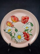 Duży kwiatowy talerz handmade rękodzieło 
