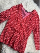 Czerwona koszulka S/M vintage red wzorki