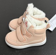 Buty Botki ocieplane z imitacji skóry Sinsay baby R-23-14,5cm różowe