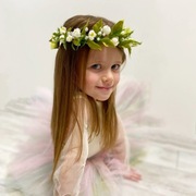 Wianek na głowę białe kwiaty, opaska wróżki leśnej, wianek mawka, mavka