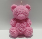 ŚWIECZKA OZDOBNA W KSZTAŁCIE MISIA  - różowy