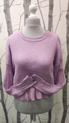 Sweter damski prążkowany pastelowy fioletowy liliowy wrzosowy r.M 38
