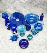 Szkło kobaltowe niebieskie zestaw kolekcja