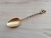 ZŁOCONA ŁYŻECZKA DO KAWY FILIŻANKI SREBRO PRÓBA 800