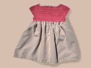 Ręcznie robiona sukienka na szydełku 9-12 miesięcy