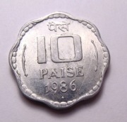 Indie 10 paisa 1986 Bombaj ŁADNA!