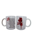 Kubek na 18 urodziny, życzenia, 330ml