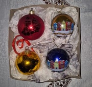 Zestaw ozdób świątecznych, 4 szt., lata 90-te XX w.
