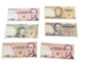 Zestaw 6 banknotów PRL