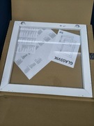 IKEA Glassvik drzwi szklane - białe,szkło bezbarwne