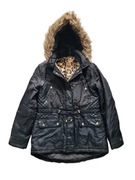 Czarna kurtka damska zimowa damska 34,XS/36,S futerko Candy Couture