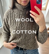 Wełniany vintage sweter z golfem, rozmiar L Gruby, ciepły sweter
