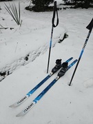 Zestaw narty biegowe 139 cm buty 33 i kije 105