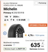 Opony letnie Michelin Primacy 4 _235/55 R18