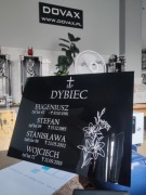 Tabliczka nagrobkowa grób płyta czarna Grawer pomnik tablica Szkło połysk