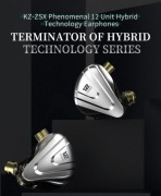 KZ ZSX Hybrydowe słuchawki IEM Czarne